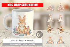 Boho Chic Easter Bunny Mug Wrap Product Image 1
