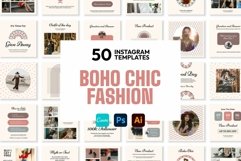 Boho Chic Beige Instagram Templates| CANVA-PS-AI Product Image 1