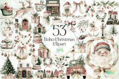 Boho Christmas Clipart Bundle Product Image 1