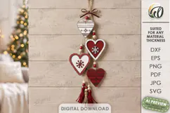 Christmas Hanging Ornaments Laser Cut. Wall Decor SVG Product Image 1