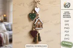 Christmas Hanging Ornaments Laser Cut. Wall Decor SVG Product Image 1