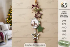 Christmas Hanging Ornaments Laser Cut. Wall Decor SVG Product Image 1
