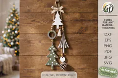 Christmas Hanging Ornaments Laser Cut. Wall Decor SVG Product Image 1
