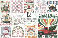 Boho Christmas Sublimation Clipart Bundle Product Image 1