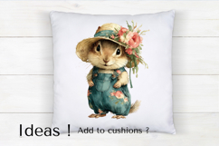 Boho Hamster Clipart Cute Floral Animal PNG Product Image 4
