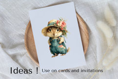 Boho Hamster Clipart Cute Floral Animal PNG Product Image 3