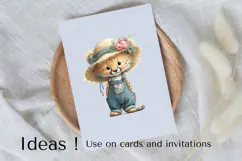 Boho Cheetah Clipart PNG Cute Jungle Animal in Hat Product Image 3