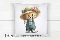 Boho Cheetah Clipart PNG Cute Jungle Animal in Hat Product Image 4