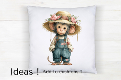 Boho Monkey Clipart Watercolor Baby Animal PNG Product Image 4