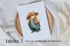 Boho Groundhog Clipart Woodland Animal PNG Download Product Image 3