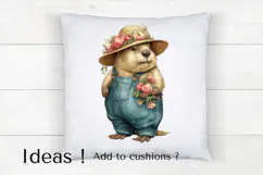Boho Groundhog Clipart Woodland Animal PNG Download Product Image 4