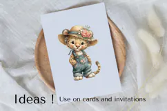 Boho Leopard Clipart Safari Jungle Baby Animal PNG Product Image 3
