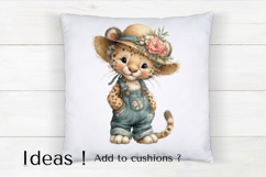 Boho Leopard Clipart Safari Jungle Baby Animal PNG Product Image 4