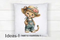 Boho Leopard Clipart Safari Jungle Baby Animal PNG Product Image 4
