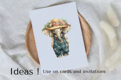 Boho Elephant Clipart Safari Baby Animal PNG Download Product Image 3