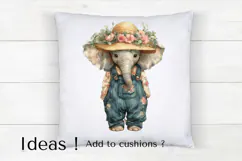 Boho Elephant Clipart Safari Baby Animal PNG Download Product Image 4