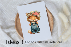 Boho Fox Clipart Cute Woodland Animal PNG for Nursery Art Product Image 3