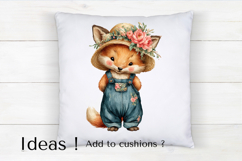 Boho Fox Clipart Cute Woodland Animal PNG for Nursery Art Product Image 4