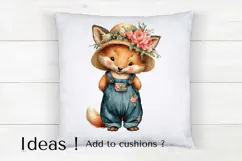 Boho Fox Clipart Cute Woodland Animal PNG for Nursery Art Product Image 4
