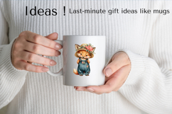 Boho Fox Clipart Cute Woodland Animal PNG for Nursery Art Product Image 2