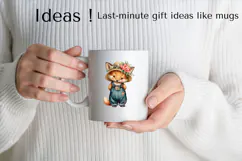 Boho Fox Clipart Cute Woodland Animal PNG for Nursery Art Product Image 2