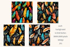 Boho Feathers Patterns, Boho Feathers 12x12 Backgrounds, s1 Product Image 2
