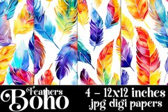 Boho Feathers Patterns, Boho Feathers 12x12 Backgrounds, s10 Product Image 1