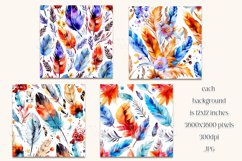 Boho Feathers Patterns, Boho Feathers 12x12 Backgrounds, s12 Product Image 2