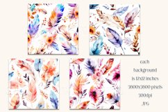 Boho Feathers Patterns, Boho Feathers 12x12 Backgrounds, s16 Product Image 2