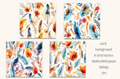 Boho Feathers Patterns, Boho Feathers 12x12 Backgrounds, s17 Product Image 2