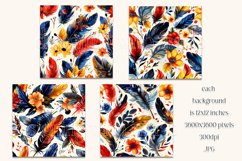 Boho Feathers Patterns, Boho Feathers 12x12 Backgrounds, s19 Product Image 2