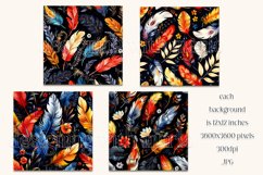 Boho Feathers Patterns, Boho Feathers 12x12 Backgrounds, s2 Product Image 2