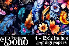 Boho Feathers Patterns, Boho Feathers 12x12 Backgrounds, s21 Product Image 1