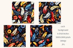 Boho Feathers Patterns, Boho Feathers 12x12 Backgrounds, s22 Product Image 2
