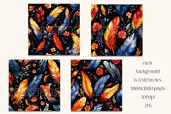 Boho Feathers Patterns, Boho Feathers 12x12 Backgrounds, s23 Product Image 2