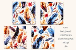 Boho Feathers Patterns, Boho Feathers 12x12 Backgrounds, s24 Product Image 2