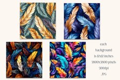 Boho Feathers Patterns, Boho Feathers 12x12 Backgrounds, s6 Product Image 2