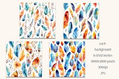 Boho Feathers Patterns, Boho Feathers 12x12 Backgrounds, s7 Product Image 2