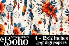 Boho Dreamcatchers Patterns, Boho Style 12x12 Backgrounds 10 Product Image 1