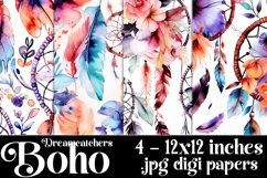 Boho Dreamcatchers Patterns, Boho Style 12x12 Backgrounds, 3 Product Image 1