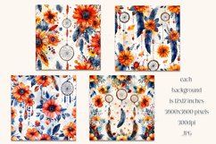 Boho Dreamcatchers Patterns, Boho Style 12x12 Backgrounds, 5 Product Image 2