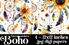 Boho Dreamcatchers Patterns, Boho Style 12x12 Backgrounds, 8 Product Image 1