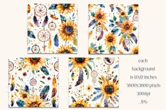 Boho Dreamcatchers Patterns, Boho Style 12x12 Backgrounds, 8 Product Image 2