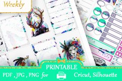 MAMBI Happy planner stickers Weekly Boho Feathers pattern Product Image 1