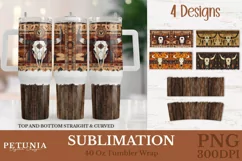 Boho Western Tumbler Wrap Designs Being used as popular Sublimation 40 Oz Tumblers