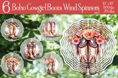 Boho Cowgirl Boots Flowers Wind Spinners Sublimation Designs Product Image 1