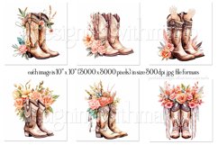 Boho Cowgirl Boots Flowers Wind Spinners Sublimation Designs Product Image 2