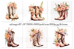 Boho Cowgirl Boots Flowers Wind Spinners Sublimation Designs Product Image 2