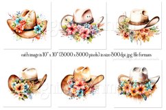 Boho Cowgirl Hats Flowers Wind Spinners Sublimation Designs Product Image 2