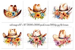 Boho Cowgirl Hats Flowers Wind Spinners Sublimation Designs Product Image 2
